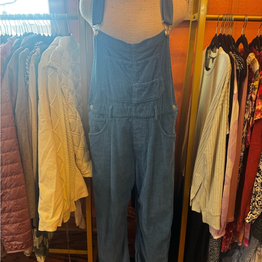 We The Free Women's Blue Corduroy Overalls